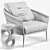 Catalina Outdoor Lounge Chair + Cosmo Side End Table Set 3D model small image 3