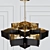 Elegant Midnight Blossom Chandelier 3D model small image 2