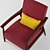 Modern Pimento Armchair - Retro Mid-Century Style 3D model small image 3