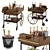 Vintage-Inspired Mobile Bar Cart 3D model small image 2