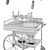 Vintage-Inspired Mobile Bar Cart 3D model small image 1