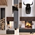 Rustic Corner Fireplace Set 3D model small image 1