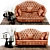 Italian Leather Chesterfield Sofa 3D model small image 1