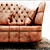 Italian Leather Chesterfield Sofa 3D model small image 2