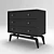 Modern Black Lacquer Chest - Furnitera 3D model small image 2