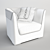 Elegant Diana Armchair 3D model small image 2