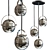 Chrome Sphere Pendant Chandelier 3D model small image 1