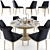 Grace Armless Chair Dining Set 3D model small image 1