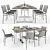 Modern Dining Table Set with Chairs 3D model small image 2