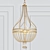 Elegant Antique Gold Leaf Chandelier 3D model small image 1