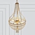 Elegant Antique Gold Leaf Chandelier 3D model small image 2