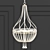 Elegant Antique Gold Leaf Chandelier 3D model small image 3