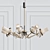 Stilnovo Modernist Brass Chandelier 3D model small image 1