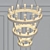 Geoffrey Three Tier Wood and Metal Chandelier 3D model small image 2