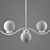 Chrome Ball Glass Ceiling Lamp 3D model small image 2