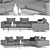  Flexform UV Unwrap 3-Seat Sofa 3D model small image 1