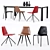 Sleek Sila Chairs & Kodo Table Set 3D model small image 1