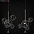 Bolle 4 & 6 Lamp Set: Modern Brass & Glass Suspension Light 3D model small image 1