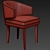 Velvet Ibis Dining Chair: Elegant Seating with Aged Brass 3D model small image 2
