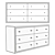 Strand Mirrored 6-Drawer Dresser 3D model small image 1