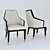 Elegant Beige Leather Armchair 3D model small image 1