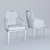 Elegant Beige Leather Armchair 3D model small image 2