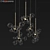 Modern Brass Circular Chandelier 3D model small image 1