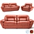 Modern Leather Sofa & Armchair Set 3D model small image 1