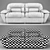 Modern Leather Sofa & Armchair Set 3D model small image 3