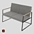 Modern Metal Sofa with Customizable Cushions 3D model small image 2