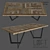 Modern Wood and Metal Dining Table 3D model small image 1