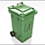 Rolling Green Trash Bin 3D model small image 2