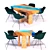 Title: Elegant Epoxy Oak Dining Table 3D model small image 1