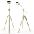 Vintage Brass Tripod Floor Lamp 3D model small image 1