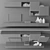 Modern TV Stand Set 023 3D model small image 3