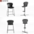 Sleek Adeliade Bar Chairs 3D model small image 1