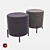 Metallic Ottoman Pouf: Contemporary Design 3D model small image 1