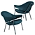 Elegant Murano Easy Chair 3D model small image 1