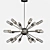 Modern Iron Sputnik Chandelier 3D model small image 1