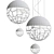 Modern White Ball Pendant Light 3D model small image 2