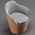 Flint: Sculpturally Elegant Easy Chair 3D model small image 2