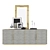 Elegant Shagreen 4-Door Cabinet 3D model small image 1