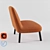 Mina Lounger: Modern Fabric and Steel Design 3D model small image 2