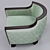 Aquamarina Club Chair: Stylish Italian Design 3D model small image 2