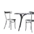 Arch Dining Table & Cafestuhl Set 3D model small image 3