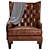 Title: Maximus Leather Wingback Chair 3D model small image 2