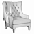 Title: Maximus Leather Wingback Chair 3D model small image 3