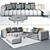 Modern Design Sofa Set 3D model small image 3