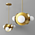 Triad Brass Chandelier: Exquisite Illumination 3D model small image 1