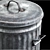 Durable Galvanized Trash Can 3D model small image 2